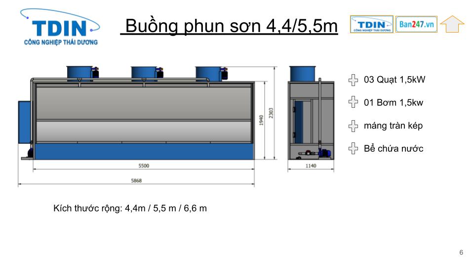 BUỒNG PHUN SƠN 4,4M