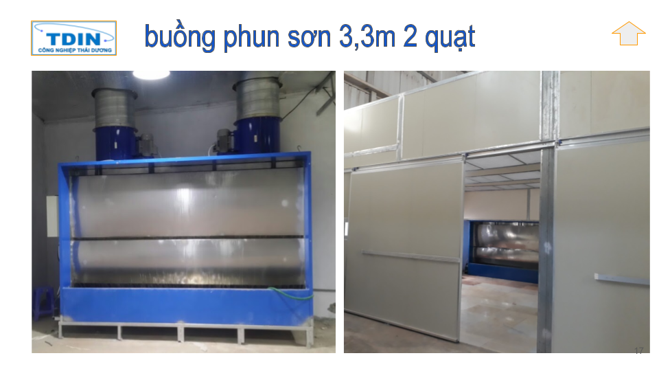 Buồng sơn nước 2 máng tràn